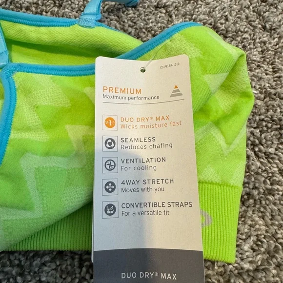 Lime Green and Blue Chevron Crop Top - Picture 3 of 3